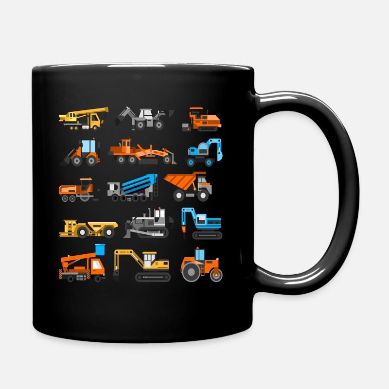Kinder Jungs Baustellenfahrzeuge Bagger Geschenk - Tasse einfarbig - Schwarz