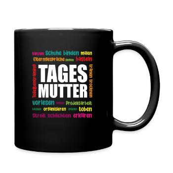 Tagesmutter Tagesmutti Kindertagesmutter - Tasse einfarbig - Schwarz - Rechts