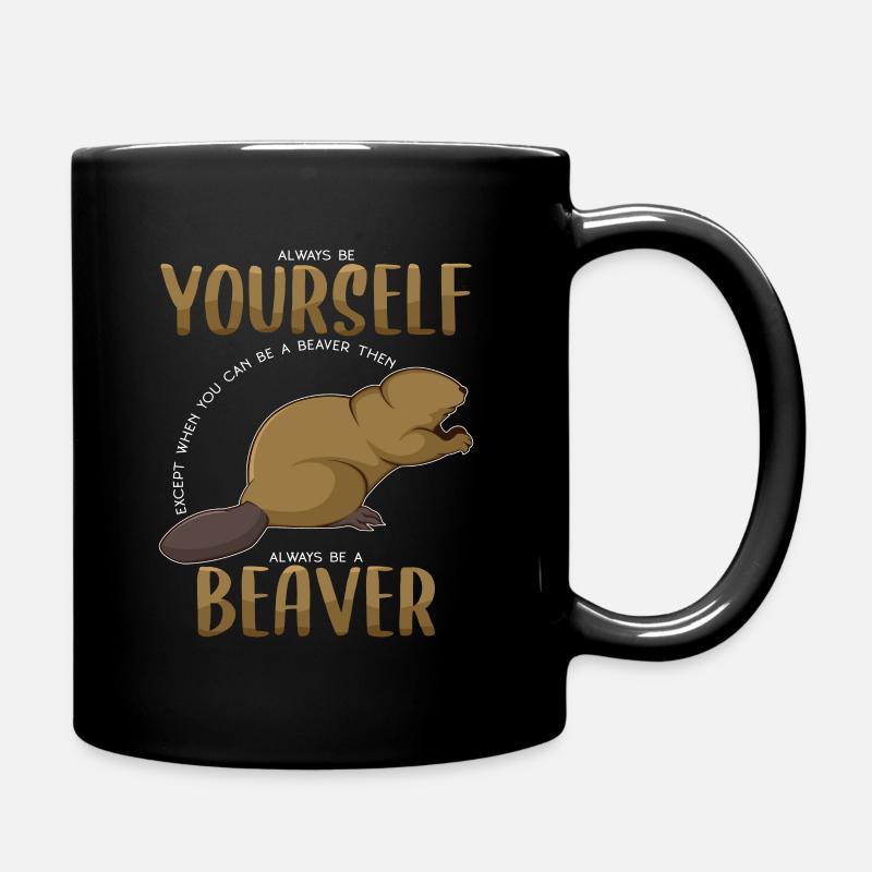 Sei ein Biber - Tasse einfarbig - Schwarz