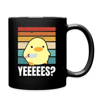 Yeeeeees mignon canard avec couteau meme goose cadeau - Mug uni - noir - Droite