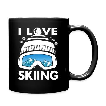 Funny I Love Skiing Ski Goggles GiftSkiing apparel - Tasse einfarbig - Schwarz - Rechts