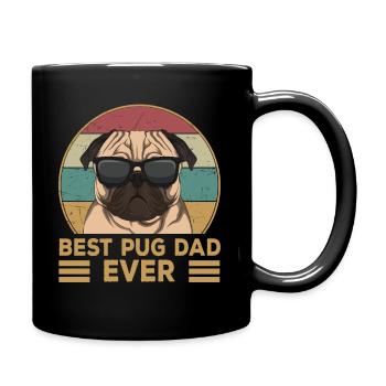 Best Pug Dad Ever Mops Hunde Papa Herrchen - Tasse einfarbig - Schwarz - Rechts