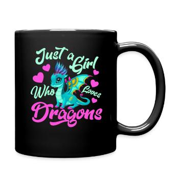 Juste une fille qui aime les dragons - Mug uni - noir - Droite