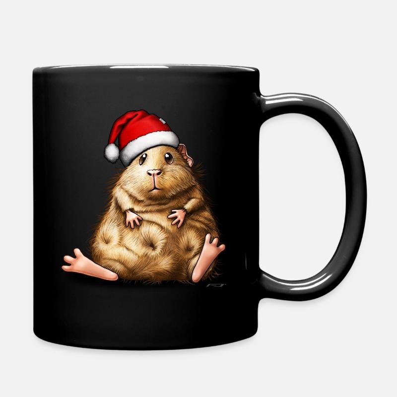 Cochon d'Inde avec Bonnet de Noel - Mug uni - noir