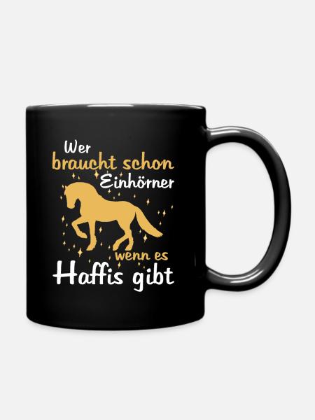 Pferde Liebe Haflinger Reiterin Gechenk - Tasse einfarbig - Schwarz