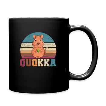 Quokka Australien Tierliebhaber - Tasse einfarbig - Schwarz - Rechts