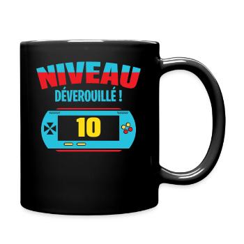 Joyeux anniversaire 10 ans gamer console manette - Mug uni - noir - Droite