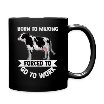 Cows cow beef dairy cow farmer cow udder - Full Colour Mug - black - Right