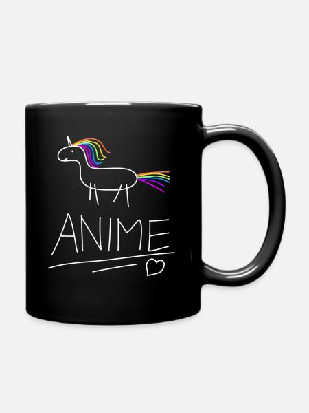 anime unicorn unicorn - Full Colour Mug - black