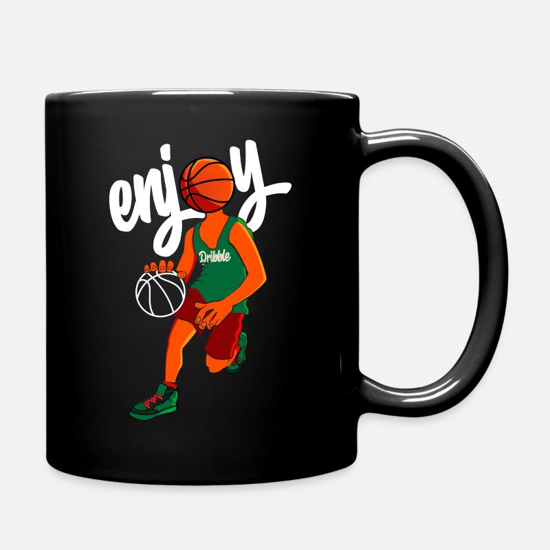 Basketball Kopf genießt Dribbeln - Tasse einfarbig - Schwarz