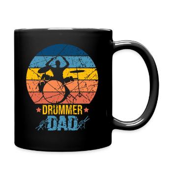 Papa de batterie - Mug uni - noir - Droite