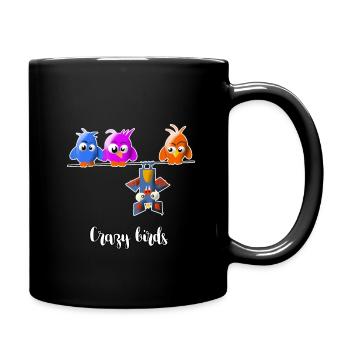 Crazy Birds - Crazy Birds on the Pole Rope - Full Colour Mug - black - Right