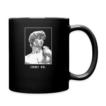 Michelangelo mutiger David moderne Kunst Geschenk - Tasse einfarbig - Schwarz - Rechts