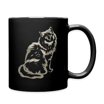 Ragdoll-Katze - Tasse einfarbig - Schwarz - Rechts