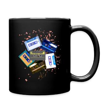 Retro Vintage Tape Kassette 80er - Tasse einfarbig - Schwarz - Rechts