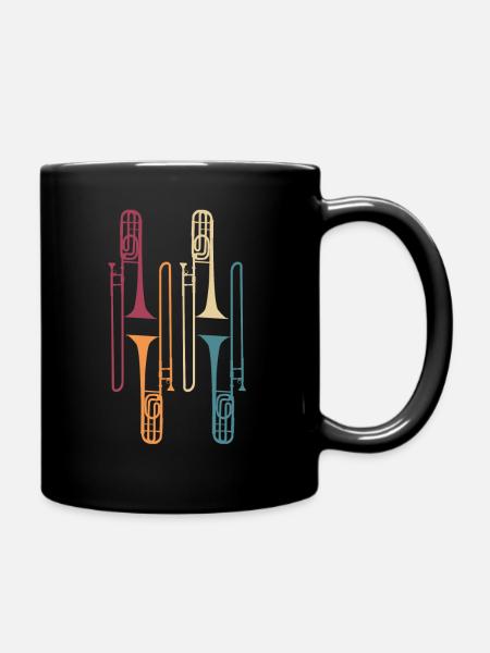 Posaune Instrument - Tasse einfarbig - Schwarz