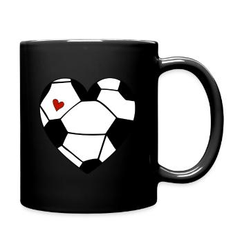 Coeur de football - Mug uni - noir - Droite