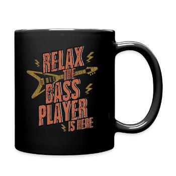 Relax the bass player is here - Full Colour Mug - black - Right