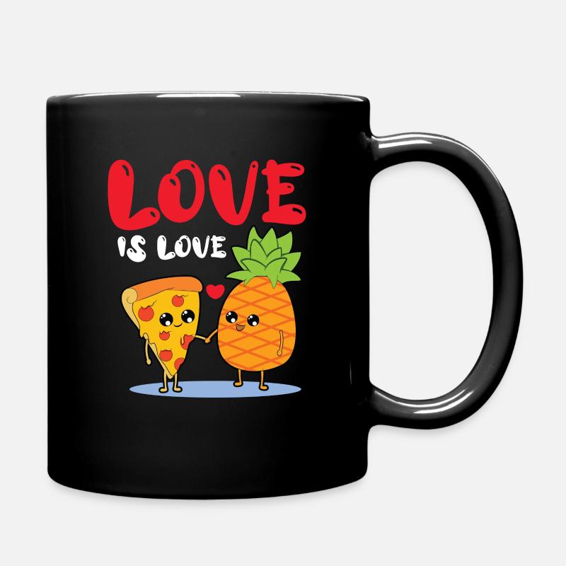 Love Is Love - Hawaiian Pizza Love - Pizza à l'ananas - Mug uni - noir