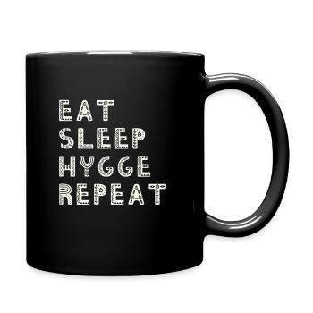 Hygge Hyggelig Skandinavien Eat Sleep - Tasse einfarbig - Schwarz - Rechts