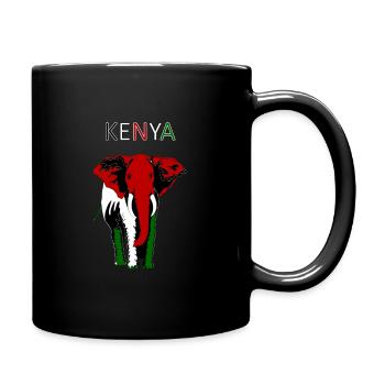 Elefant Kenia Reise Safari - Tasse einfarbig - Schwarz - Rechts