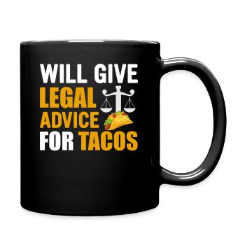 Donnera des conseils juridiques à l'avocat de Tacos Taco - Mug uni - noir - Droite