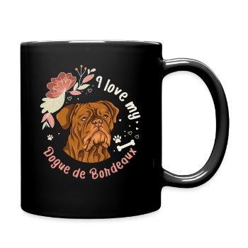 Bordeaux Dogge Hund Geschenk Schön - Tasse einfarbig - Schwarz - Rechts