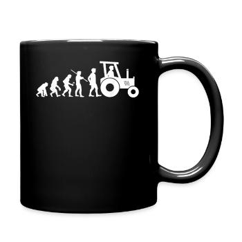 Evolution Farming Funny Farm Farmer Agriculture - Tasse einfarbig - Schwarz - Rechts