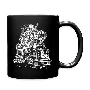 one man teknival - Tasse einfarbig - Schwarz - Rechts