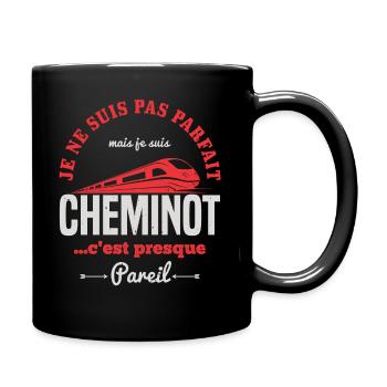 Je Ne Suis Pas Parfait Mais Je Suis Cheminot - Mug uni - noir - Droite