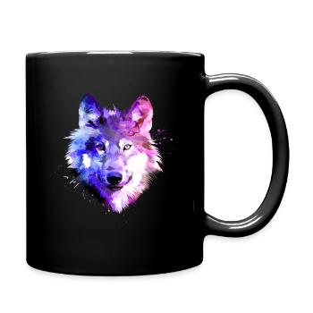 Wolf Aquarell Wolf Gesicht Pack Of Wolves Lover - Tasse einfarbig - Schwarz - Rechts