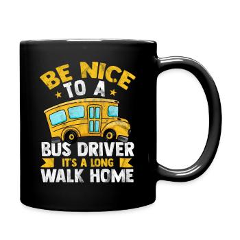Bus - Tasse einfarbig - Schwarz - Rechts