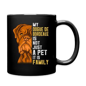 Bordeaux Dogge Hund Familie Geschenk - Tasse einfarbig - Schwarz - Rechts