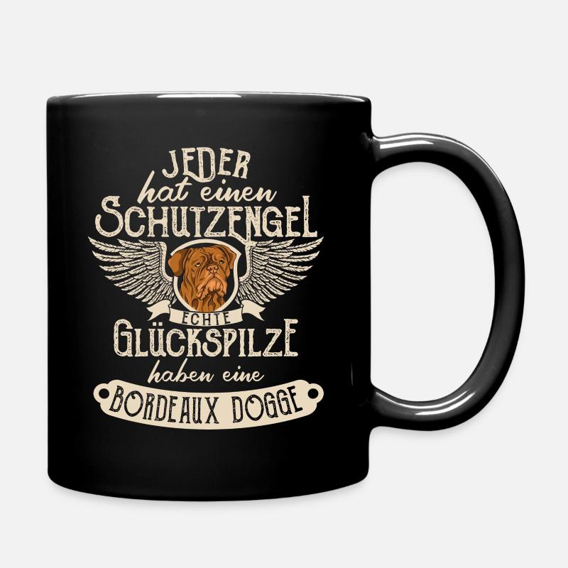 Bordeaux Dogge Hund Witzig Schutzengel Geschenk - Tasse einfarbig - Schwarz