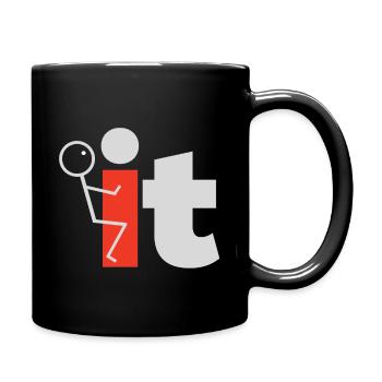 Fuck it - Tasse einfarbig - Schwarz - Rechts