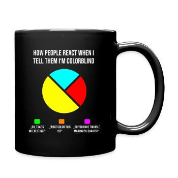 Kreisdiagramm farbenblind Reaktionen - Tasse einfarbig - Schwarz - Rechts