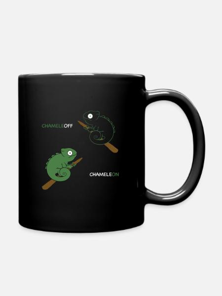 Chamäleon ChameleOFF Tarnung Lustig Reptil - Tasse einfarbig - Schwarz