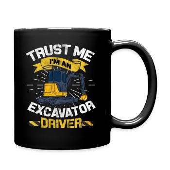 Excavatrice - Mug uni - noir - Droite