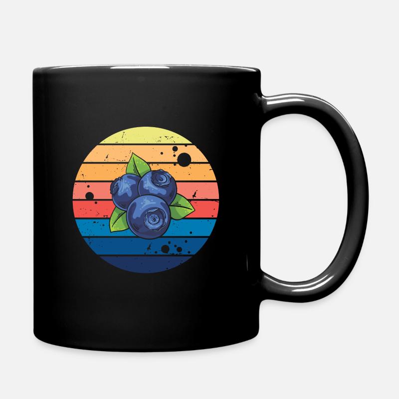 Retro Blaubeere Gesundes Sommerobst Beeren - Tasse einfarbig - Schwarz