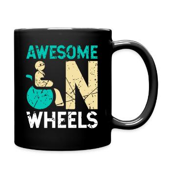 Humour en fauteuil roulant handicap handicap - Mug uni - noir - Droite