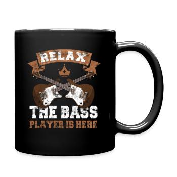 Lustige Gitarrenmusik Bass Spieler - Tasse einfarbig - Schwarz - Rechts