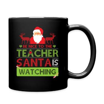 Christmas Teacher Ugly Christmas Sweater - Full Colour Mug - black - Right