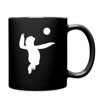 Volleyball Faultier - Tasse einfarbig - Schwarz - Rechts