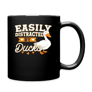 Easily Distracted By Ducks Duck Ducks Gift - Full Colour Mug - black - Right