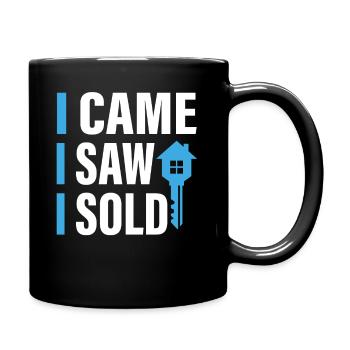 Immobilienmakler Makler Lustiger Spruch Geschenk - Tasse einfarbig - Schwarz - Rechts