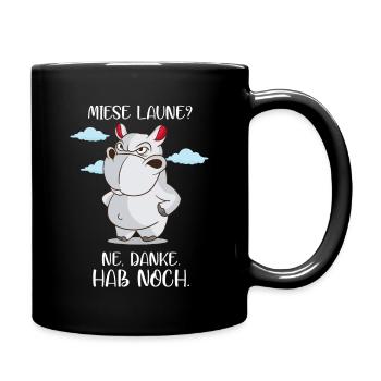 Meckerndes Nilpferd Miese Laune hab noch Nölpferd - Tasse einfarbig - Schwarz - Rechts