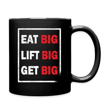 Eating body building fitness training sport workout - Full Colour Mug - black - Right