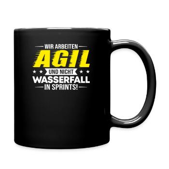 Agil Arbeiten In Sprints Projektmanagement Spruch - Tasse einfarbig - Schwarz - Rechts