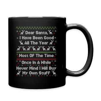 Christmas Santa Ugly Christmas Sweater - Full Colour Mug - black - Right