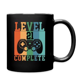 Birthday Level 21 complete gaming - Full Colour Mug - black - Right